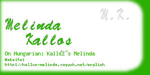 melinda kallos business card
